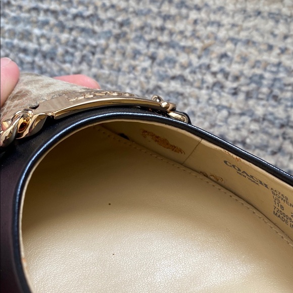 Coach Bowery Black and Gold snake print Women's Heels size 11M - Picture 7 of 9